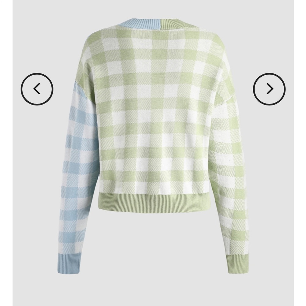 NWT Cider Two Tone Check Pattern Cardigan - Picture 2 of 6